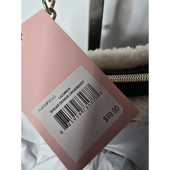 Juicy Couture Licorice Shear Genius Crossbody Black Heart White Faux Fur NWT - Picture 4 of 8